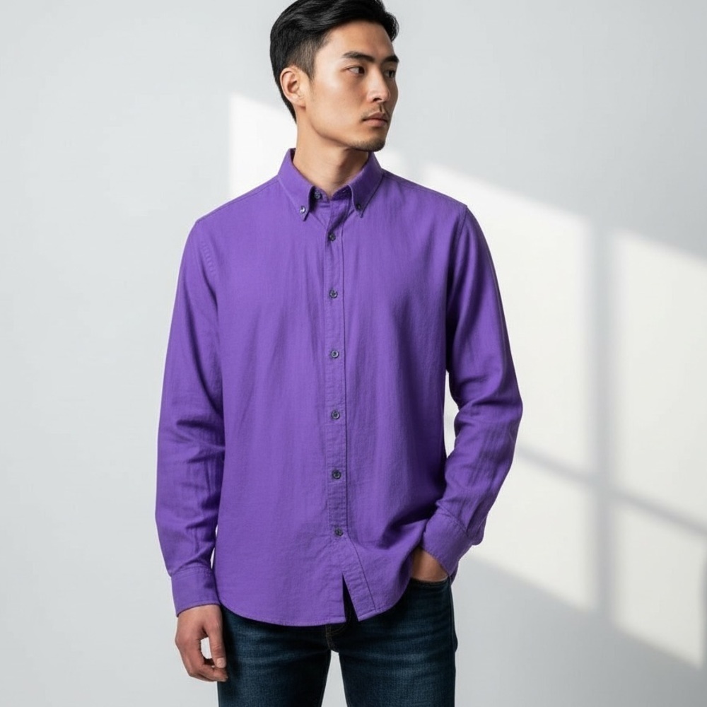 Perry Ellis Purple Casual Button Down Shirt